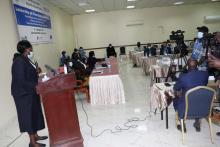 Hon. Elizabeth Achuei, Minister of Health addressing the partcipants of the conferenceg remarks