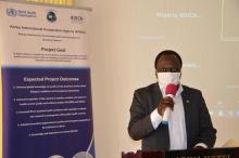 Dr. Zabulon Yoti, WR a.i. making remarks during the opening ceremony of the KOICA Project MTR meeting in Monrovia
