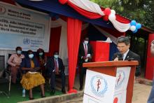 said H.E. Tsutsumi Naohiro, Ambassador of Japan to the Republic of South Sudan delivereing remarks during the handover Ceremony at Juba International Airport