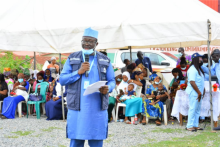 WHO Osun State Coordinator, Ahmed Bello giving his welcome remark during the 2nd round nOPV campaign.png