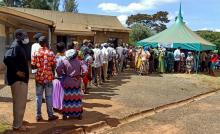 A queue in Kakamega county in response to the vaccination acceleration campaign