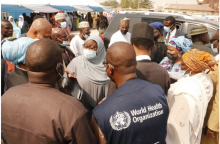 WHO and government officials at the flag off ceremony