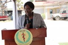 The Health Minister, Honorable Elizabeth Achuei Yol, received the public health emergency operations centre in a ceremony attended by senior health ministry officials, development partners, WHO South Sudan staff and journalists