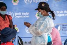 WHO providing free health services at a outreach point in Chimanimani