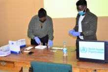 As part of its support to Government, WHO trained health care providers on the use of HEV Rapid Diagnostic Test kits to use at point of care 