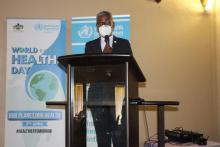 Mr Benjamin Ofosu Koranteng speaking on behalf of the United Nations in Eswatini