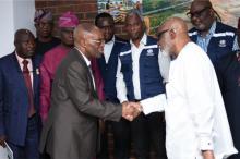 Dr Mulombo and the WHO team received by the Governor, Mr Akeredolu.