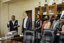 Mr. Ted Chaiban accompanied by the WHO and UNICEF Country Representative and WHO staff for a courtesy call at the Dar es Salaam District Commissioner's Office