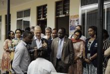 Mr. Ted Chaiban visiting a health facility in Dar es Salaam