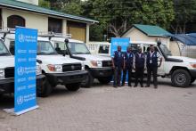 The WR, Dr. Zabulon Yoti and drivers receiving the fleet at WCO premises