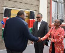President is welcomed  to the new Emergency Hub offices by Dr Moeti and  DG Dr Tedros