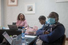 Participants following proceedings during the review meeting in Harare