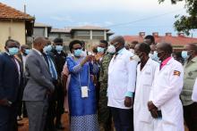 Officials from The MoH, WHO and other health partners visiting health Centers during the Ebola Outbreak in Uganda