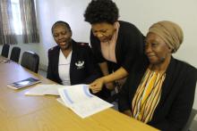 From left: Senior Registered nurse, Justina Shoopala with social workers Florence Hangula and Angaleni Kangayi.