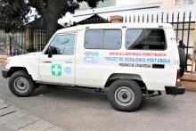 Une des dix ambulances qui seront déployées dans les prochains jours dans les cinq provinces