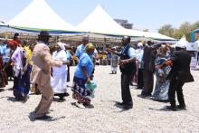 Older persons dancing during the commemorations