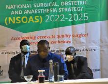 Vice President and MoHCC Minister Dr Constantino Chiwenga launching Zimbabwe’s first  NSOAS 2022-2025.