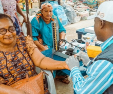 A beneficiary of the WHO 75 free medical outreach in Osogbo, Osun state