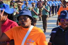 Colleagues from WHO and MOHSS joining the WHD march on 6 April 2023 in Opuwo. 