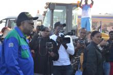 Namibia Head of State at the launch of the National Clean up Campaign in response to the then Hepatitis E outbreak 