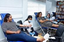 Blood drive at WHO Mauritius to mark WHO 75th Anniversary