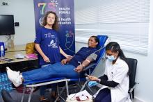 UNDP staff donating blood at WHO Mauritius - 16 June 2023