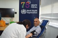 Blood drive at WHO Mauritius to mark WHO 75th Anniversary - 16 June 2023