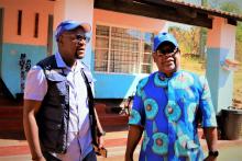 Mr David Tsvamuno, WHO Zimbabwe Epidemiologist (left) and  Professor Jean-Marie Dangou, WHO Zimbabwe's representative (right)