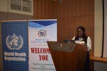 Expert from the WHO Region Office for Africa facilitating the validation of the National Action Plan for Health Security (April 2023) in Mauritius