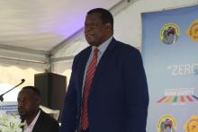 Minister of Works and Transport, Honorable John Mutorua launching the 7th UN Global Road Safety Week