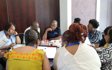 A snapshot of participants working in groups with the aim of creating a joint Road Map addressing sector-specific gaps and establishing a One Health Framework Joint Plan of Action for South Africa.