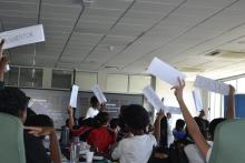 Students from schools in Windhoek and Osire Refugee camp received training on how to conduct business during Model UN 
