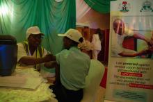 An adolscent recieving HPV vaccine in Abuja. Photo credit Ogbeide E