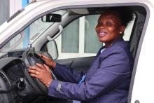 Lucia Khamis the first female driver at WHO South Sudan