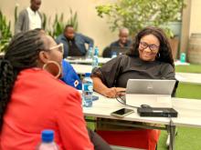 Mrs Kaunatjike and Mrs Ndahafa Kasita  School Health Coordinator in MHSS)during the Content Development Workshop 