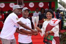 Madam Monica Chakwera recognizes health workers for their role in the fight against TB in Malawi 