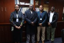 WHO AFRO team meets with WHO Country Rep. Dr. Innocent Nuwagira for a debriefing session