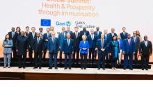 Photo de famille des Chefs d’État et partenaires lors du Sommet mondial sur la vaccination – Bruxelles