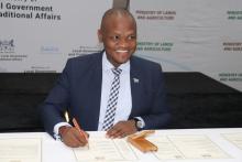Honorable Acting Minister of Lands and Agriculture, Dr Edwin G. Dikoloti