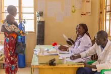 A child recieving health care at Al Sabah Children Hospital 