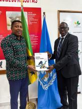 Ministro da Saúde, Dr. Celso Matos, e Representante da OMS em STP, Dr. Abdoulaye Diarra
