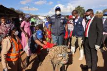 WHO Malawi Rep Dr Charles Njuguna joined the sweep exercise