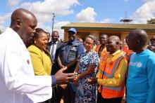 Minister of Health, WHO Malawi Rep and Unicef Rep arrive at Kabudula Community Hospital