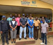 Dr Olushayo Olu during a visit to the Bo Waterside border crossing.