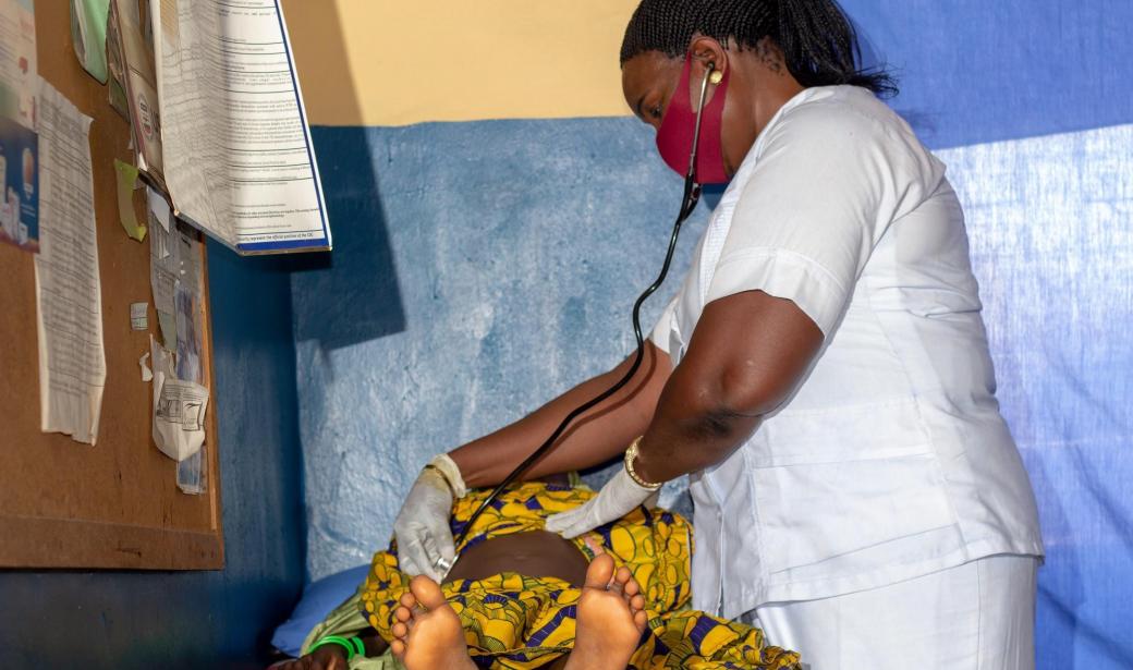 A nurse checks on a toddler patient at the Agwan Rogo Primary healthcare Center in Jos, the Plateau state capital