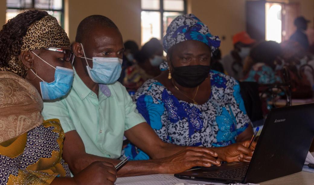 Health workers in Plateau state attend a training centred around managing COVID-19 patients in their homes