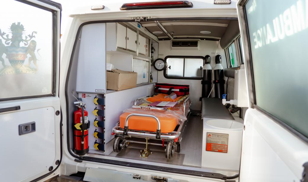 Donated ambulances are well equipped to transport critical care patients 