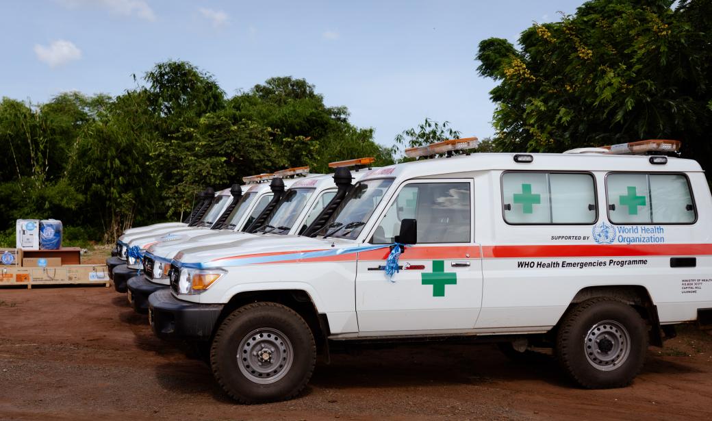 Vehicles that were handed over to the Ministry of Health 