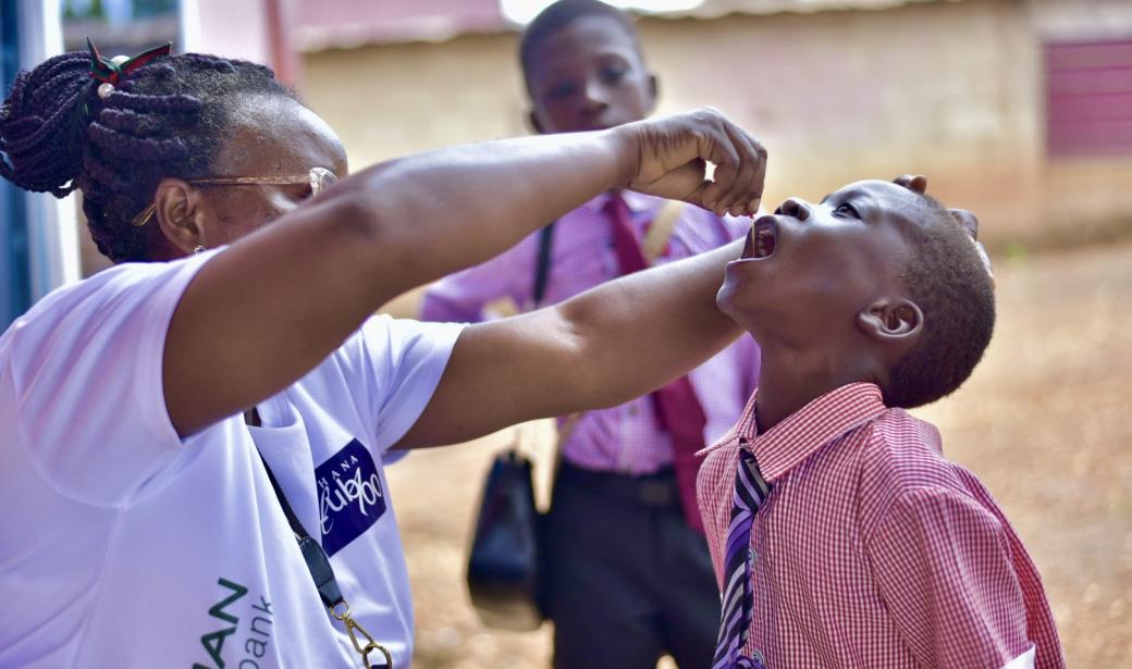  A child receiving Vitamin A supplement