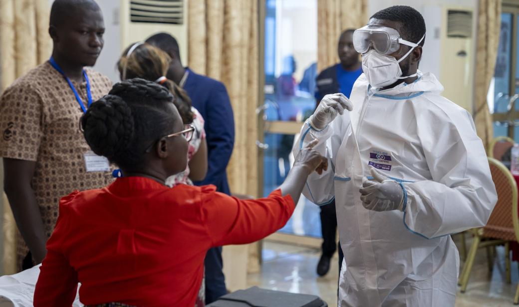 Participants during a practical session